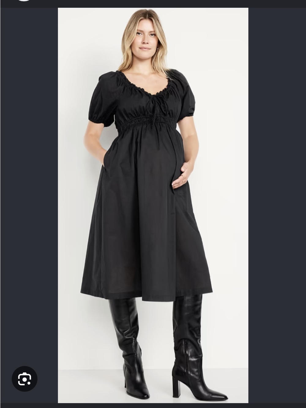 Black Maternity Midi Dress